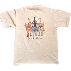 Vintage beach buns cat graphic  tee (medium)